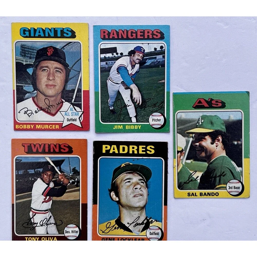 1975 Topps Baseball Card Lot Tony Oliva Bobby Murcer Sal Bando Vintage MLB Cards